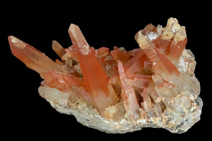 Natural, Red Quartz Crystal Cluster - Morocco #128066